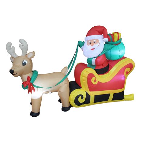 inflatable santa claus and reindeer